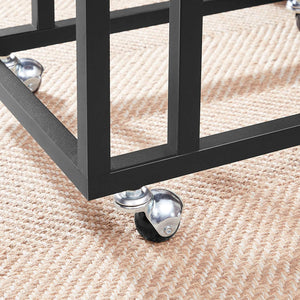 Rustic Brown Coffee Table With Steel Frame