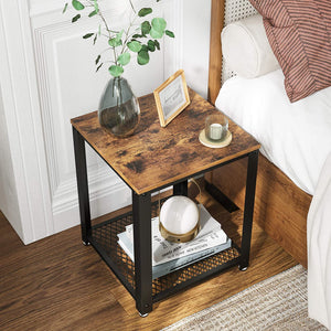 2-Tier Side Table / Beside Table With Mesh Bottom