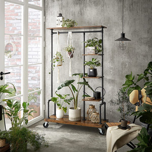 Clothing Garment 5 Tier Rack With Wheels