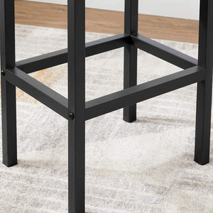 Rustic Brown Square Bar Stools - 2 Pack