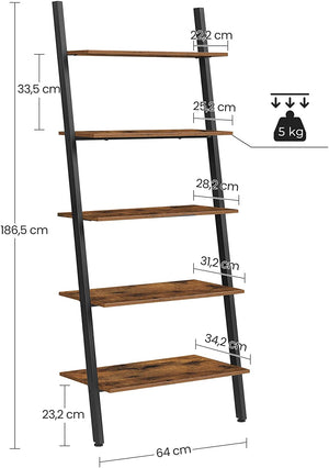 Unique 5-Tier Bookshelf Rack