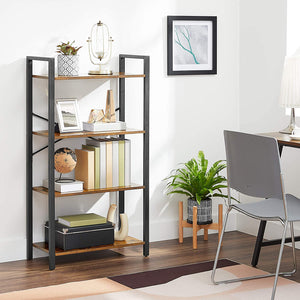 4-Tier Storage Rack With Steel Frame - 120 cm High