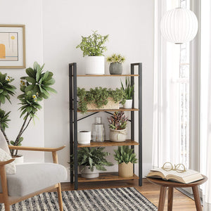 4-Tier Storage Rack With Steel Frame - 120 cm High