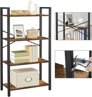 4-Tier Storage Rack With Steel Frame - 120 cm High