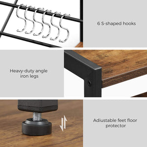 Rustic Multi Level Shelf - 80 x 35 x 95cm