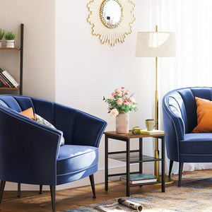 Industrial Styled Bedside Tables With Adjustable Mesh Shelves - 2 Pack