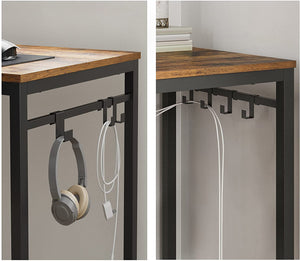 Home Office Desk With 8 Side Hooks -140 x 60 x 75 cm