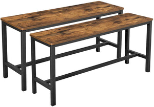 Industrial Style Table Benches - 2 Pack - 108 x 32.5 x 50cm