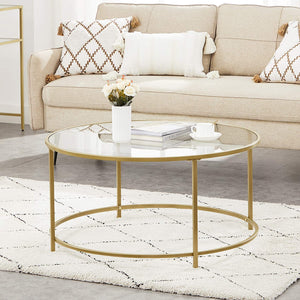 Gold Framed Glass Coffee Table