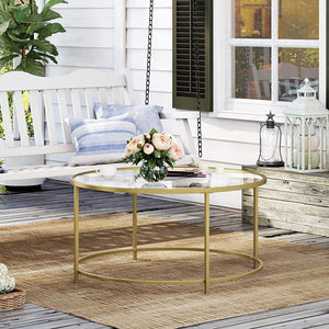 Gold Framed Glass Coffee Table