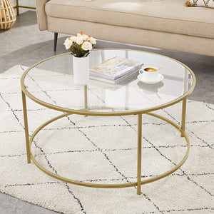 Gold Framed Glass Coffee Table