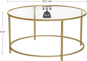 Gold Framed Glass Coffee Table
