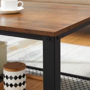 Rustic Coffee Table With Metal Frame