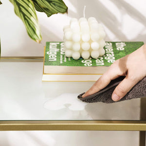 Metal Frame Table With 2 Shelves And Adjustable Feet