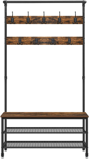 Industrial Coat Rack Stand With 9 Hooks