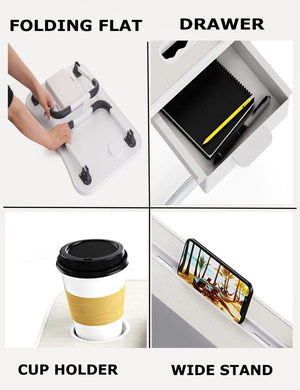 Laptop Bed Desk with Storage - Home Office Workstation