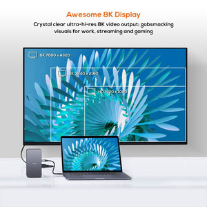 mbeat 14-in-1 USB4 Docking Station | 8K Video | 40Gbps Data | Space Grey