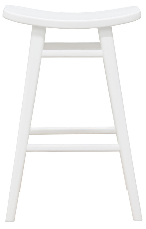 Oval Solid Timber Counter Stool (White)