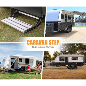 Aluminium Caravan Step | Max Load: 200KG | Pull Out Step | Folding Design | Suitable for Campers, Trailers, and Motorhomes