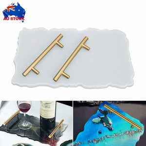 Large Safe Silicone Tray Mould for Irregular Coaster Resin Craft Art DIY + 2 Handles