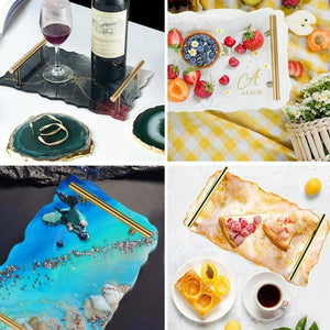 Large Safe Silicone Tray Mould for Irregular Coaster Resin Craft Art DIY + 2 Handles