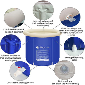 Portable Bathtub | Folding PVC Water Tub for Spa Bath