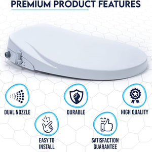Non-Electric Bidet Toilet Seat | Dual Nozzle Spray Water Wash - O Cover
