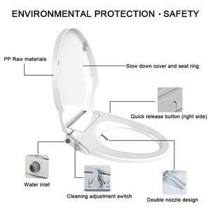 Non-Electric Bidet Toilet Seat | Dual Nozzle Spray - D Cover