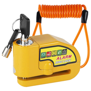 Motorcycle/Bicycle Disc Lock - Electric Rotor Lock - Yellow