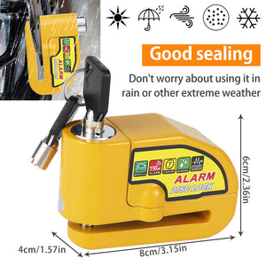Motorcycle/Bicycle Disc Lock - Electric Rotor Lock - Yellow