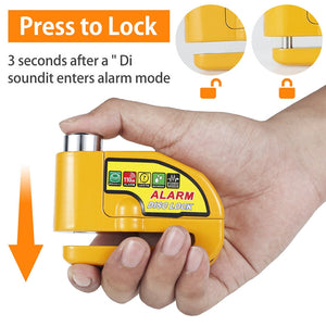 Motorcycle/Bicycle Disc Lock - Electric Rotor Lock - Yellow