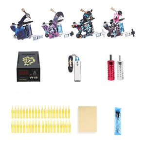 Beginner Tattoo Kit | 4 Machine Guns | 40 Color Inks