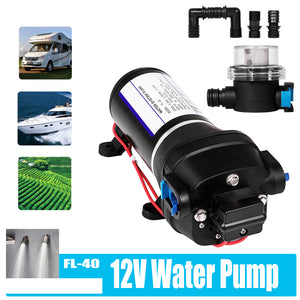 12V Water Pump FL-40 | High Pressure 17/10LPM | For Caravan, Boat, Camp Washdown