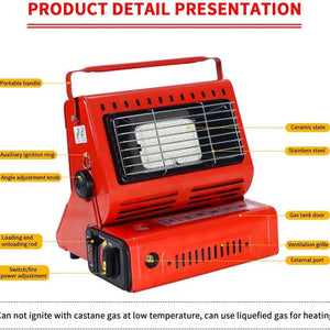 Portable Butane Gas Heater for Camping | Red