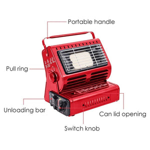 Portable Butane Gas Heater for Camping | Red