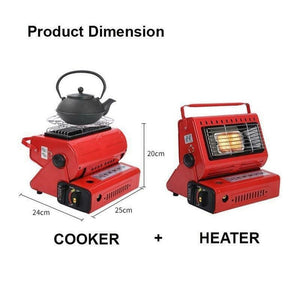 Portable Butane Gas Heater for Camping | Red