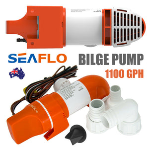 SEAFLO 1100GPH DC12V Automatic Bilge Pump | Low Profile Water Pump for Boat Marine
