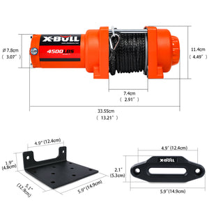 Electric Winch 12v Synthetic Rope 4500LBS Wireless Remote ATV UTV 2041KG