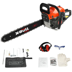 X-BULL 62cc Petrol Chainsaw - 20" Bar, E-Start, Top Handle