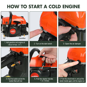 X-BULL 62cc Petrol Chainsaw - 20" Bar, E-Start, Top Handle