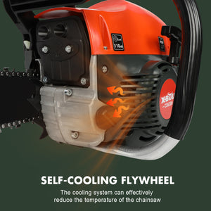 X-BULL 62cc Petrol Chainsaw - 20" Bar, E-Start, Top Handle