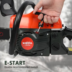 X-BULL 62cc Petrol Chainsaw - 20" Bar, E-Start, Top Handle