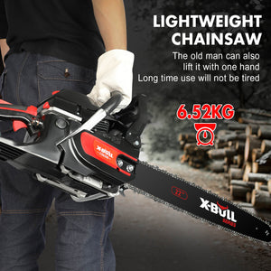 X-BULL 62cc Petrol Chainsaw - 22" Bar, E-Start, Top Handle
