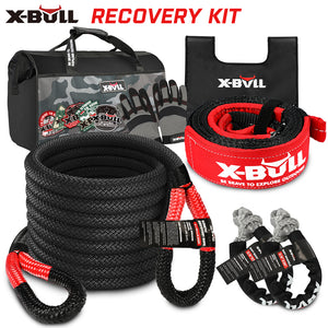 X-BULL Recovery Kit Off-Road Kinetic Rope Snatch Strap Winch Damper 4WD13PCS