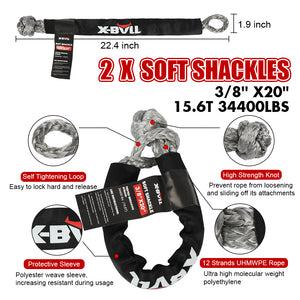 X-BULL Recovery Kit Off-Road Kinetic Rope Snatch Strap Winch Damper 4WD13PCS