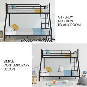 Kingston Slumber Metal Single over Double Bunk Bed Frame (Dark Matte Grey)