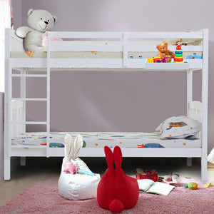 Kingston Slumber Wooden Kids Bunk Bed Frame with Modular Design (White)