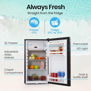 GECKO 95L Portable Upright Fridge Freezer for Camping, Caravans, and Bar Fridges
