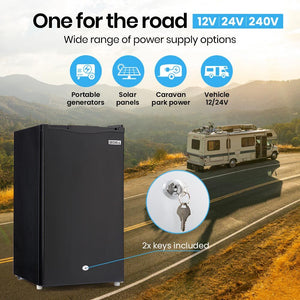 GECKO 95L Portable Upright Fridge Freezer for Camping, Caravans, and Bar Fridges