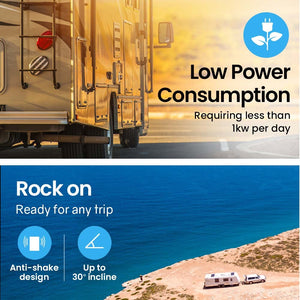 GECKO 95L Portable Upright Fridge Freezer for Camping, Caravans, and Bar Fridges